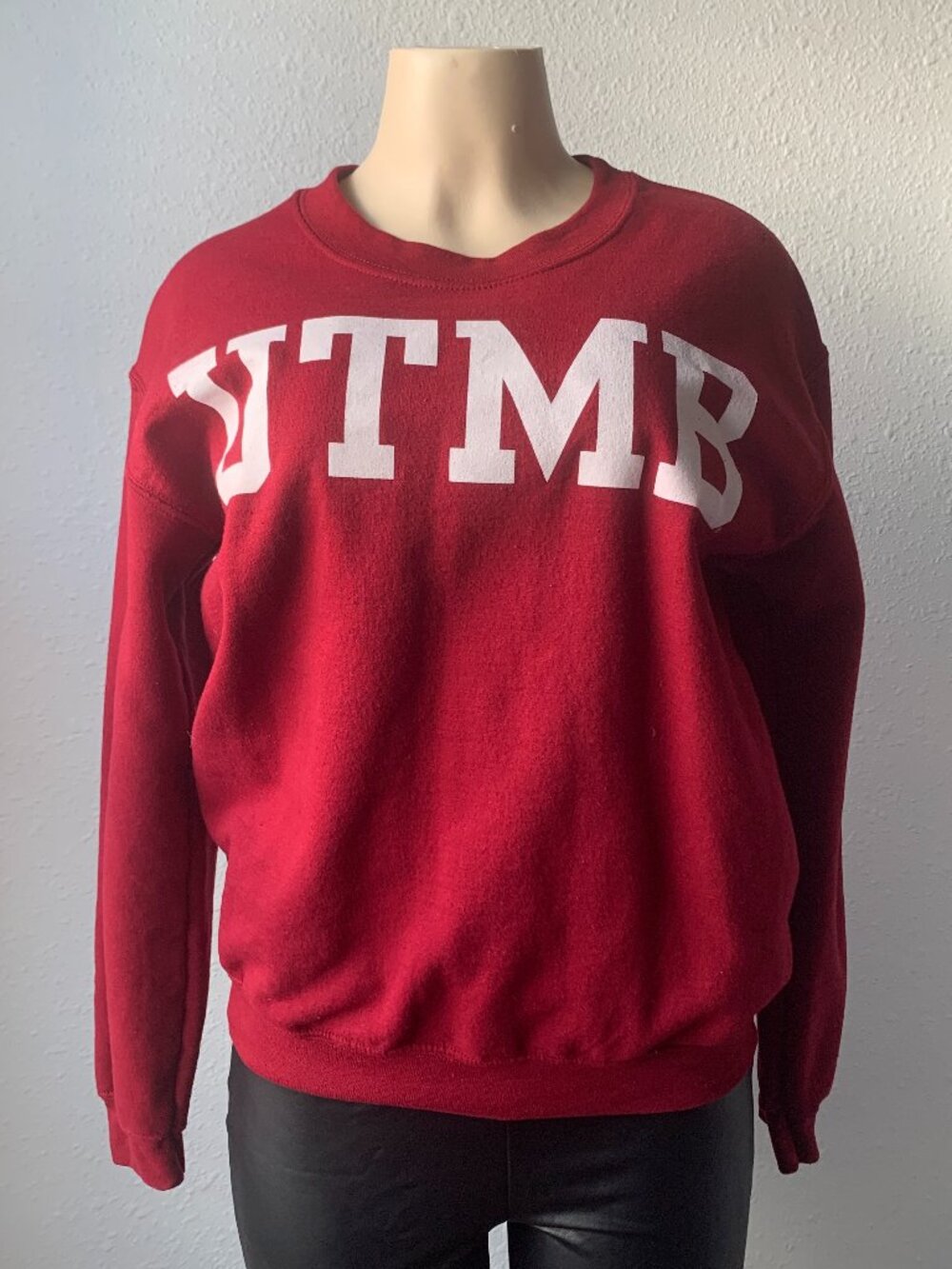 UTMB Medical School Maroon Graphic Crewneck Sweatshirt Red Lettering Unisex